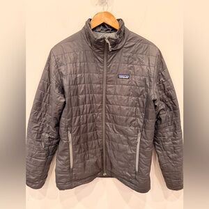 Patagonia Nano Puff Jacket Mens Medium Gray Insulated Lightweight Puffer Coat